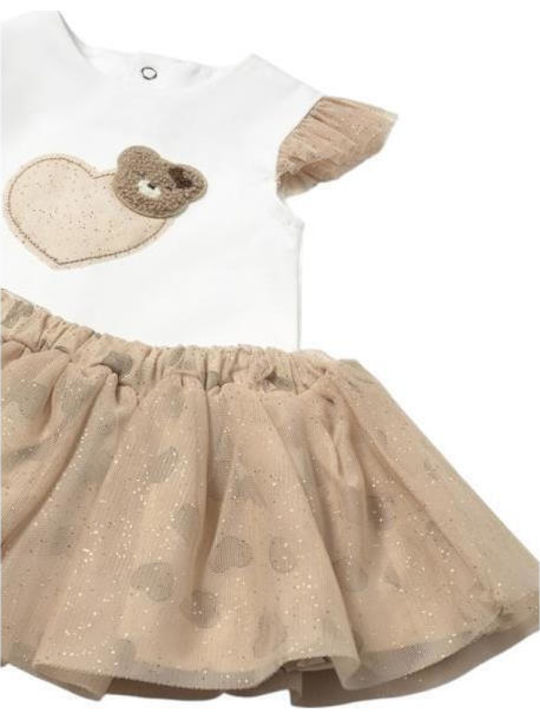 Set pentru copii cu fustă Vară 2buc Beige