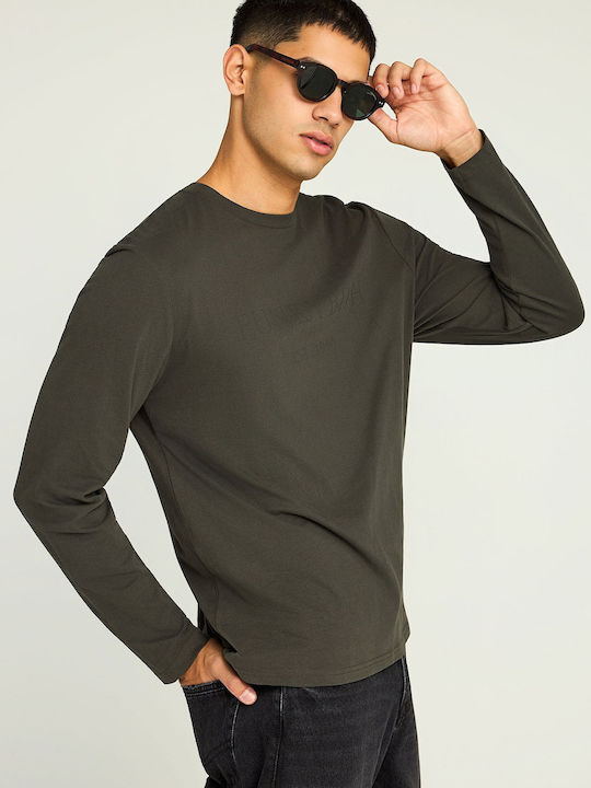 Langarm Herrenbluse Khaki