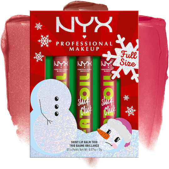 NYX Professional Makeup Fat Oil Slick Click Trio Σετ Lip Oil Για Άνδρες 3τμχ