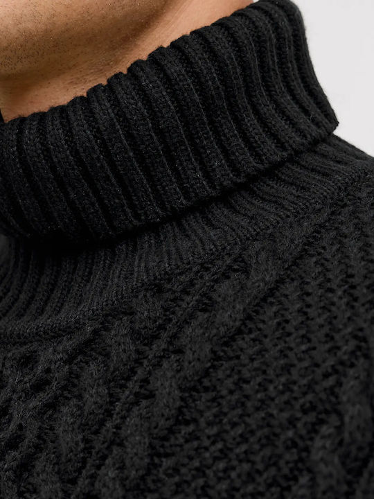 Turtleneck Long Sleeve Black Sweater