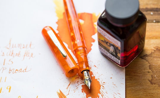 Conklin All American Sunburst Portocaliu Stilou cu Pană 080333714126 Penite Extra Fine