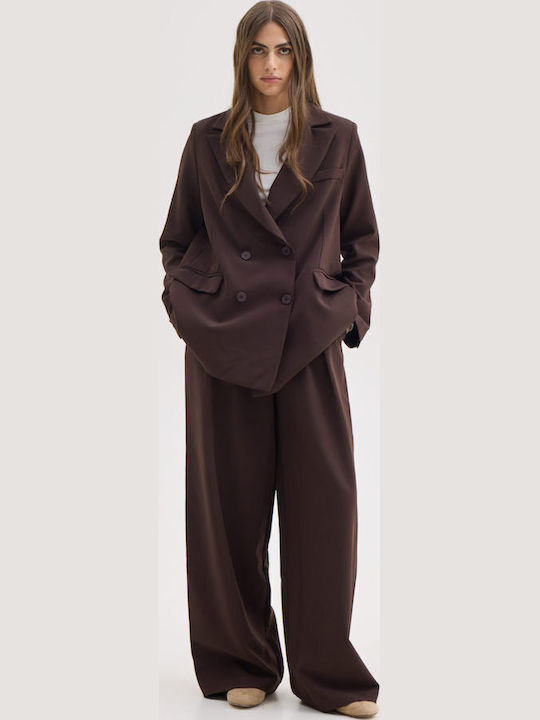 Women's Fabric Trousers Brown