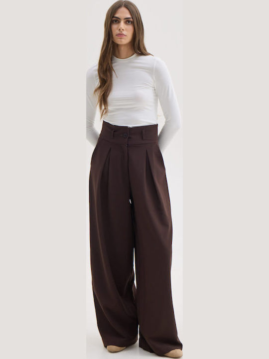 Women's Fabric Trousers Brown