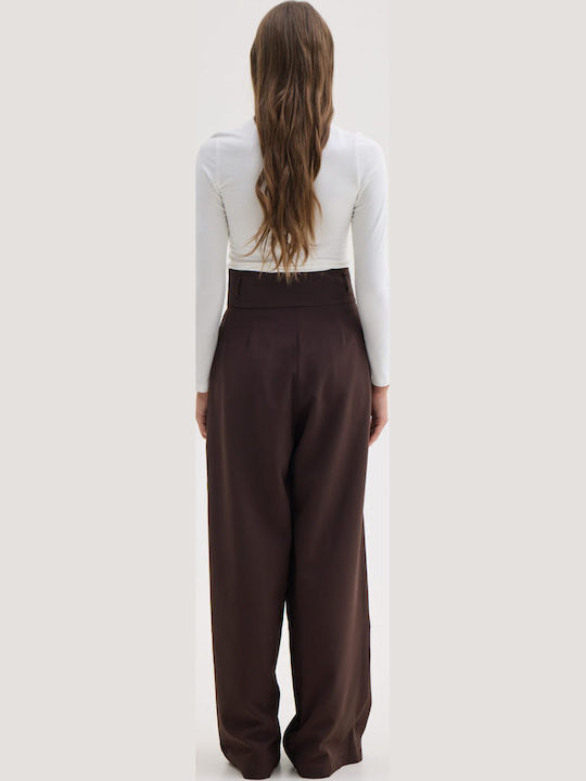 Women's Fabric Trousers Brown