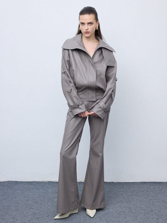 Damen Stoff Hose Gray