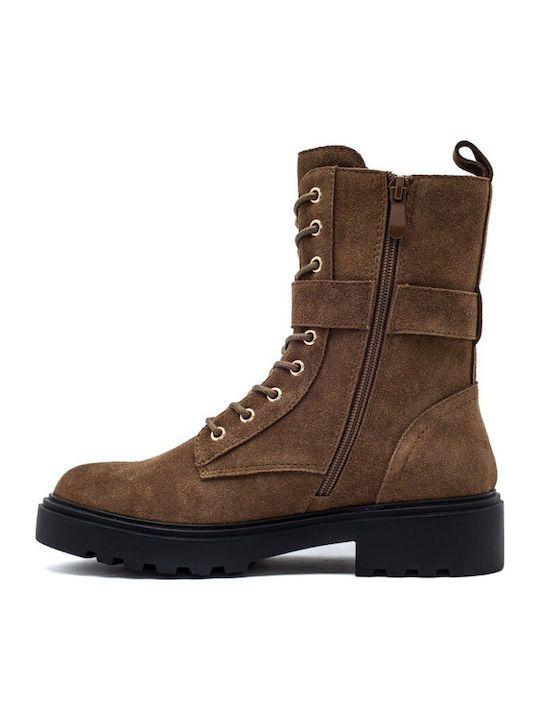 Leder Stiefeletten Damen Braun