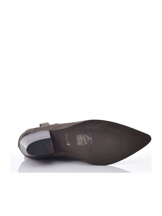 Leder Stiefeletten Damen Gray