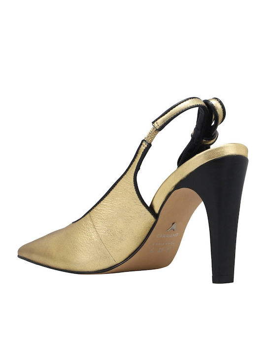 Leder Pumps Goldene