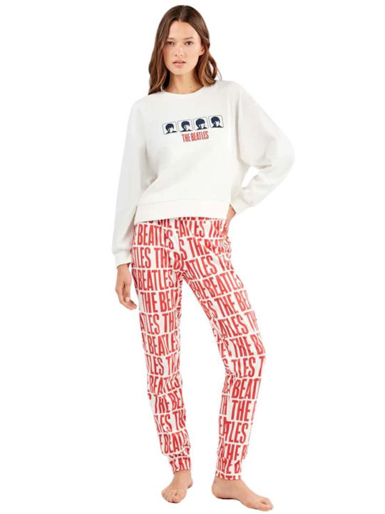 Gisela Winter Damen Pyjama-Set White