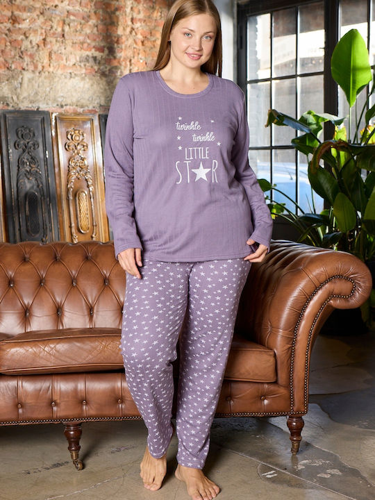 Modalove Winter Women's Pyjama Set Purple