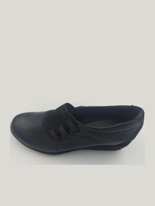 Δερμάτινα Γυναικεία Μοκασίνια σε Μαύρο Χρώμα