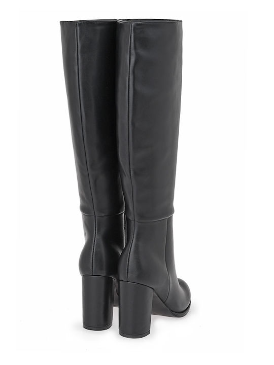 Synthetic Leather High Heel Women's Boots Black