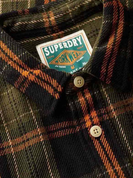 D3 Stud Merchant Μακρυμάνικo Overshirt Καρό Black