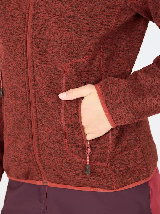 Women's Cardigan with Zipper Red Pear