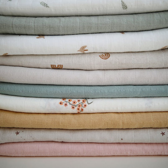 Mushie Muslin Swaddle Wrap Pink 120x120cm.
