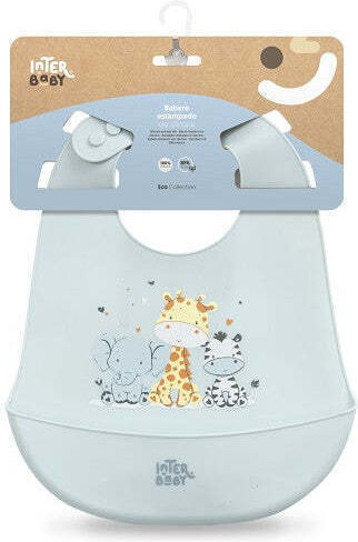 Interbaby Αδιάβροχη Σαλιάρα Σιλικόνης Blue για 6 m+