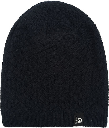 Beanie Unisex Beanie Knitted in Navy Blue color