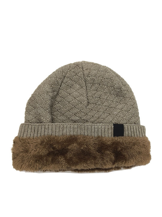 Beanie Unisex Beanie Knitted in Beige color