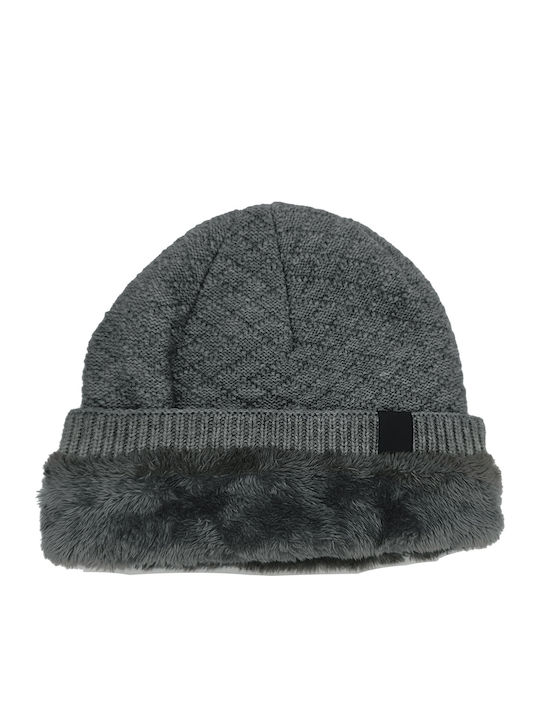 Beanie Unisex Σκούφος Πλεκτός σε Γκρι χρώμα