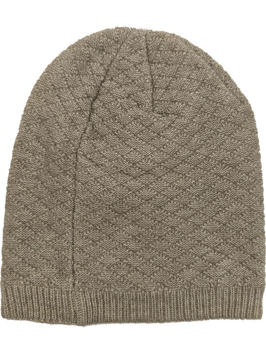 Beanie Unisex Beanie Knitted in Beige color