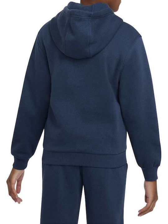 Fleece Kids Sweatshirt Cardigan With Hood And Pockets Navy Blue Nsw Club Flc