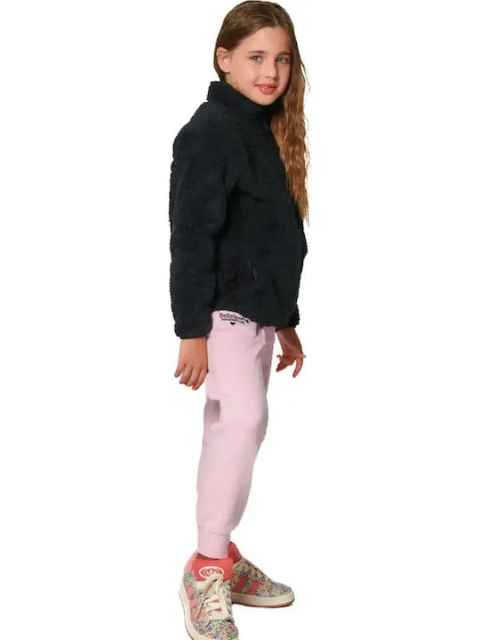 Athletic Kids Cardigan Fleece Black