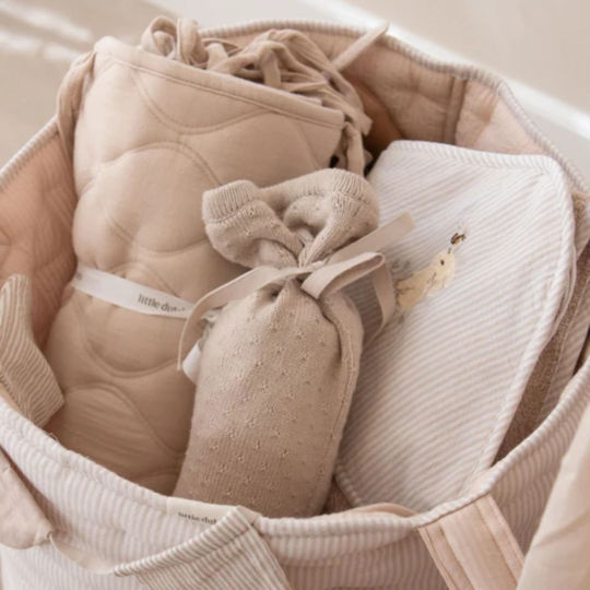 Little Dutch Baby Hooded Bath Towel Baby Bunny Beige 75x75cm