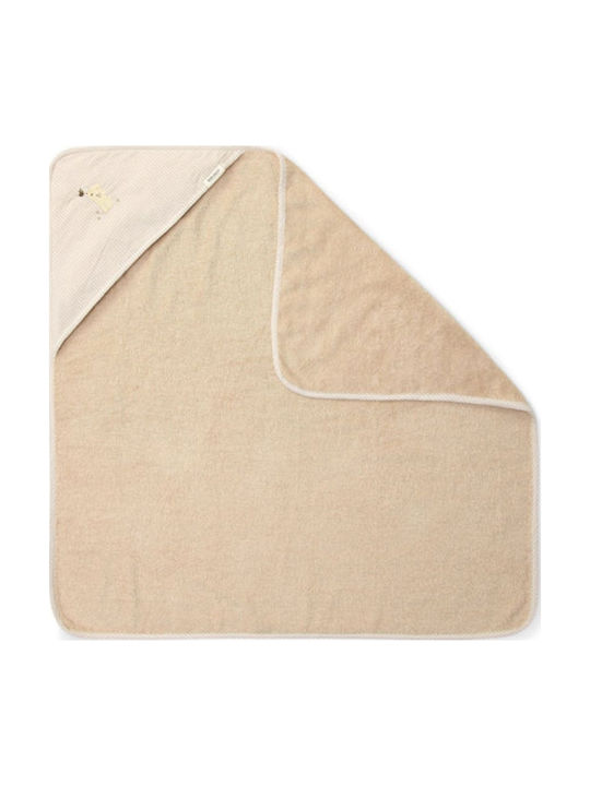 Little Dutch Baby Hooded Bath Towel Baby Bunny Beige 75x75cm