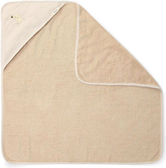 Little Dutch Baby Hooded Bath Towel Baby Bunny Beige 75x75cm