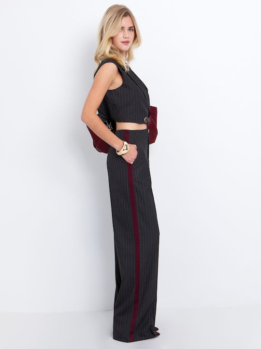 Women's Fabric Trousers Striped