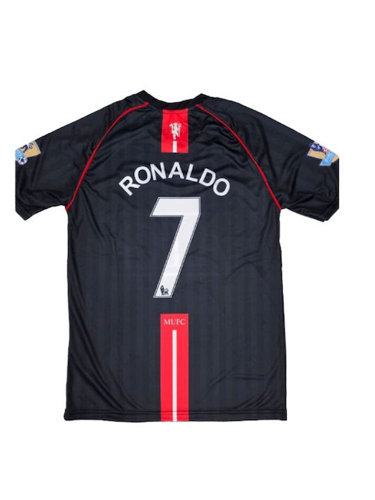 Μπλούζα Ποδοσφαίρου Ronaldo Manchester United 2007-08 Μαύρη Balón De Oro Black Unisex Fj4190