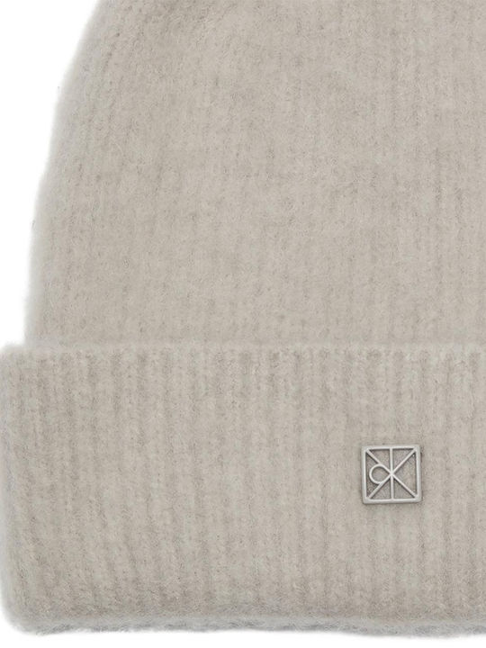 Pom Pom Beanie Γυναικείος Σκούφος Πλεκτός σε Μπεζ χρώμα