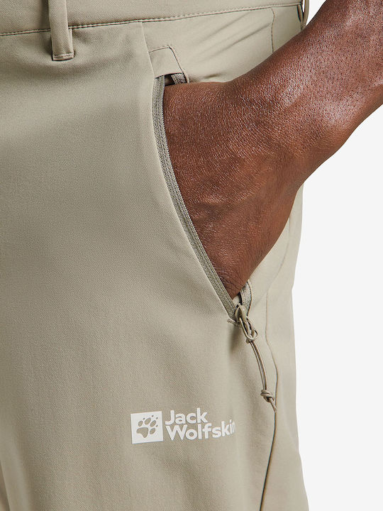 Jack Wolfskin Trail Ανδρικό Μακρύ Παντελόνι Πεζοπορίας Μπεζ