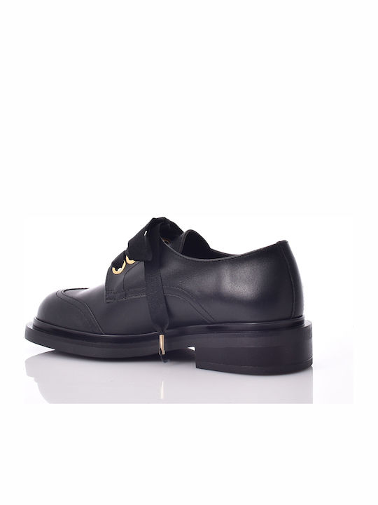 Leder Damen Oxfords in Schwarz Farbe