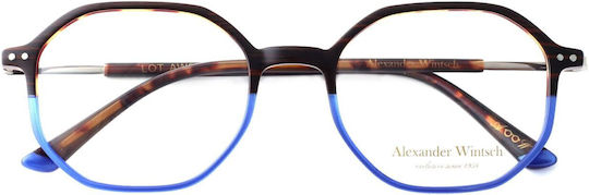 Alexander Wintsch Aw3026 C3 Unisex Μικτά Γυαλιά Οράσεως Πολύγωνα Μπλε-καφε