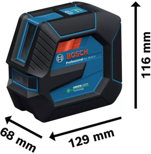 Bosch Γραμμικό Αλφάδι Laser Πράσινης Δέσμης 3.7V με Εύρος Εργασίας 20m