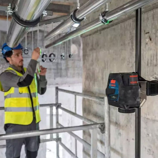 Bosch Линейно Лазерен нивелир Зелен лъч 12V с Работен обхват 25м