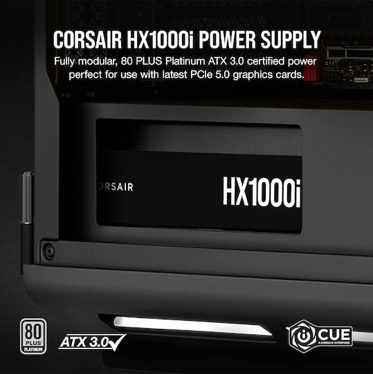 Corsair HX1000i Shift 1000W Μαύρο Τροφοδοτικό Υπολογιστή Full Modular Cybenetics Platinum