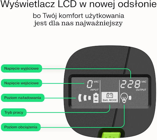 Green Cell UPSLP1400 UPS 2000VA 1400W
