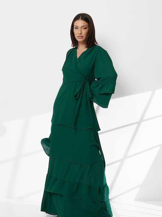 Summer Maxi Dress for Wedding / Christening Green