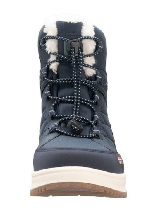 Kids Snow Boots with Laces Navy Blue
