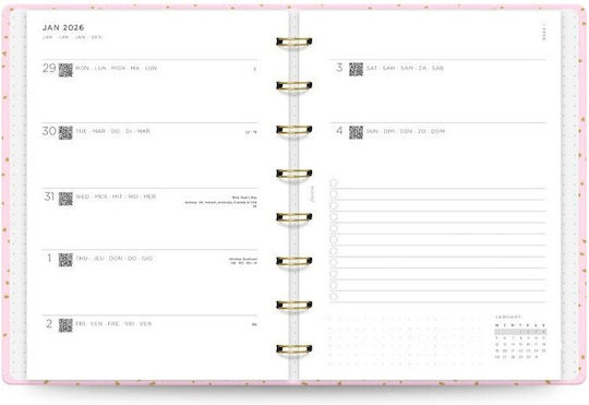 Notebook Confetti A5 2026 Planner Week On Two Pages 26-68298 Filofax 5059145605958