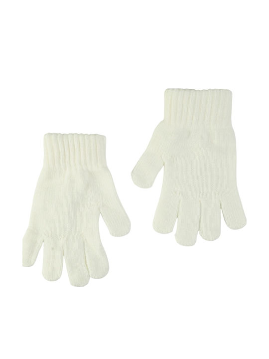 Kids Beanie Set with Scarf & Gloves Knitted Beige