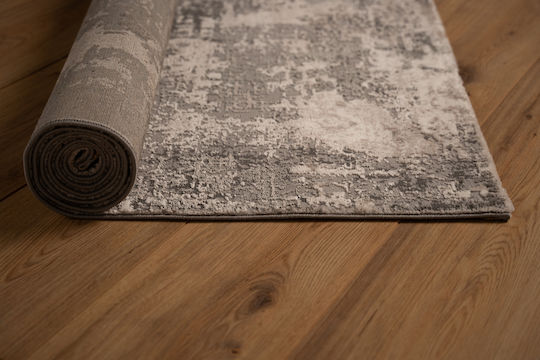 Tzikas Carpets Elements 76203-995 Teppich Rund Synthetisch,Polyester/Cotton/Leather Black-silver