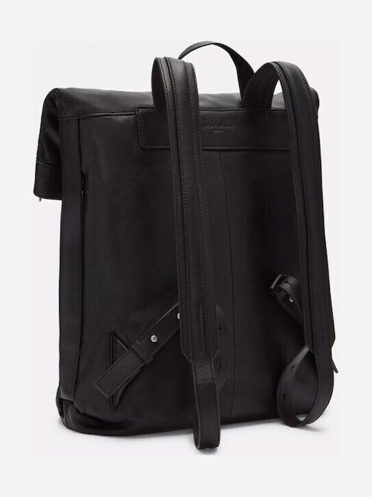 Leder Damentasche Rucksack Schwarz