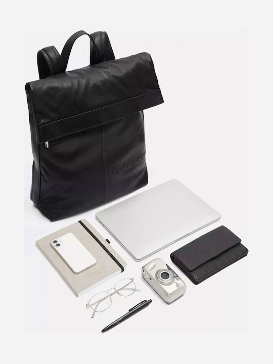 Leder Damentasche Rucksack Schwarz