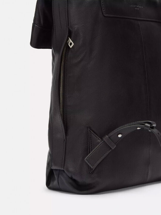 Leder Damentasche Rucksack Schwarz