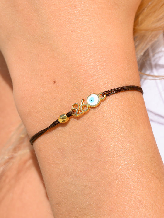 Philio Men's Bracelet Lucky Charm with design Eye Gold Plated