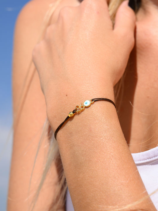 Philio Men's Bracelet Lucky Charm with design Eye Gold Plated