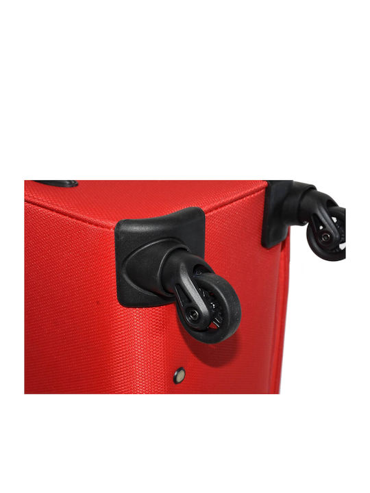Dielle Großer Reisekoffer Weichschalen Red mit 4 Räder Höhe 77cm